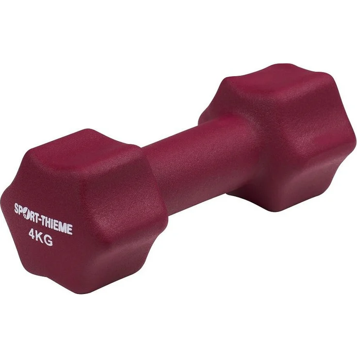 Sport-Thieme Kurzhantel Fausthantel Neopren, 4,0 kg, violett, idealer Grip und rutschfeste Oberfläche