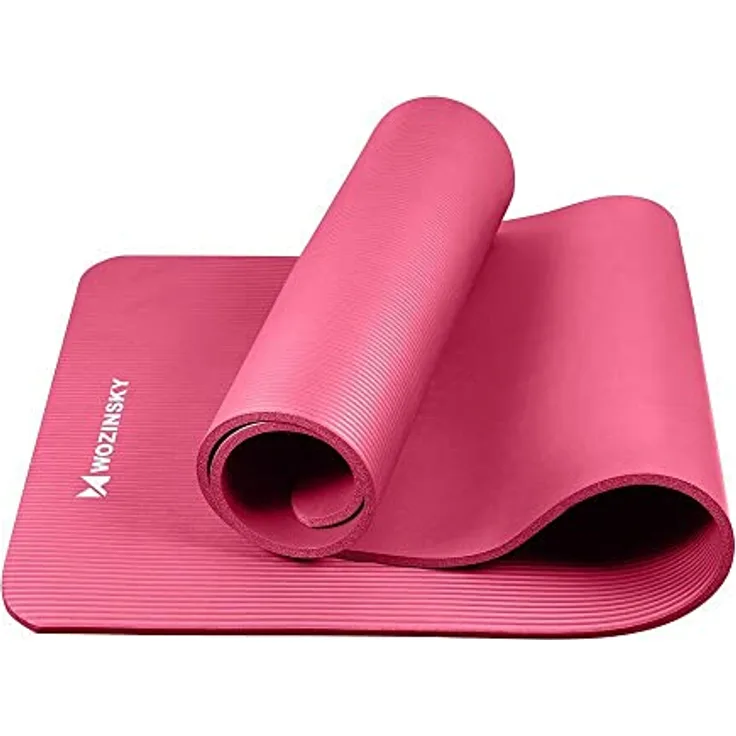 Wozinsky Yogamatte WNSP-BLAC, 0,9 cm dick, rutschfest und formstabil, inklusive Tragegurt und Tasche