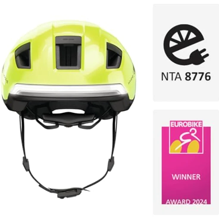 ABUS HYP-E Fahrradhelm, Helm mit Frontlicht, Rücklicht und Blinklicht, geeignet für E-Bikes und S-Pedelecs, Größe L, Gelb – Bild 2