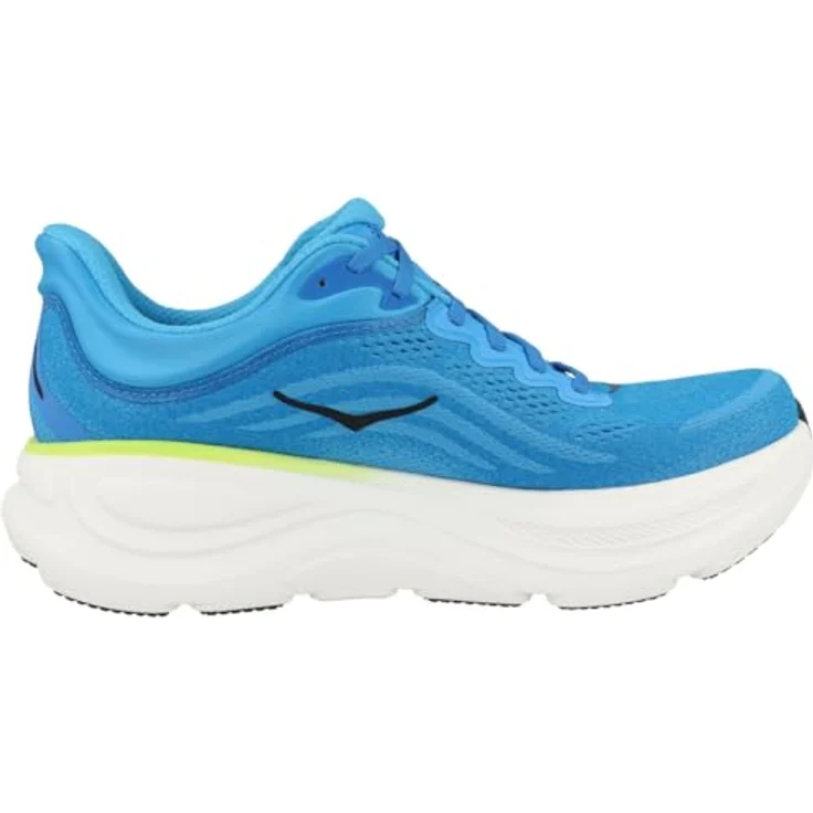 Hoka Bondi 9, Herren Laufschuhe, 100% vegan, atmungsaktives Obermaterial, leichte Ortholite-Einlegesohle, Active Foot Frame Technologie, blauer Farbton, Größe 45 1/3 – Bild 3