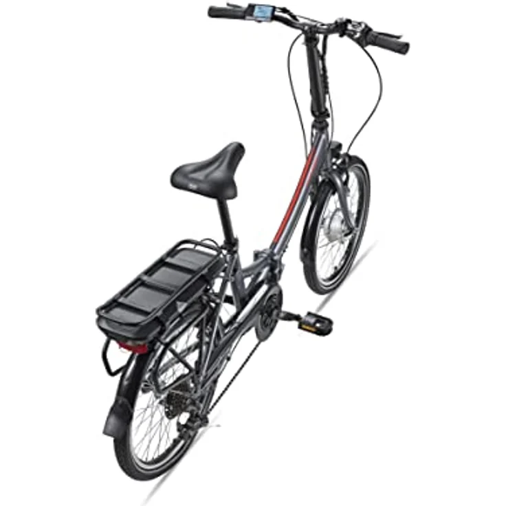 TELEFUNKEN E-Bike Klapprad Elektrofahrrad Alu, 7 Gang Shimano Kettenschaltung - Pedelec Faltrad Leicht, 250 W und 10,4 Ah / 36 V Lithium-Ionen-Akku, LCD-Display, 20 Zoll, Kompakt F810, Anthrazit – Bild 3