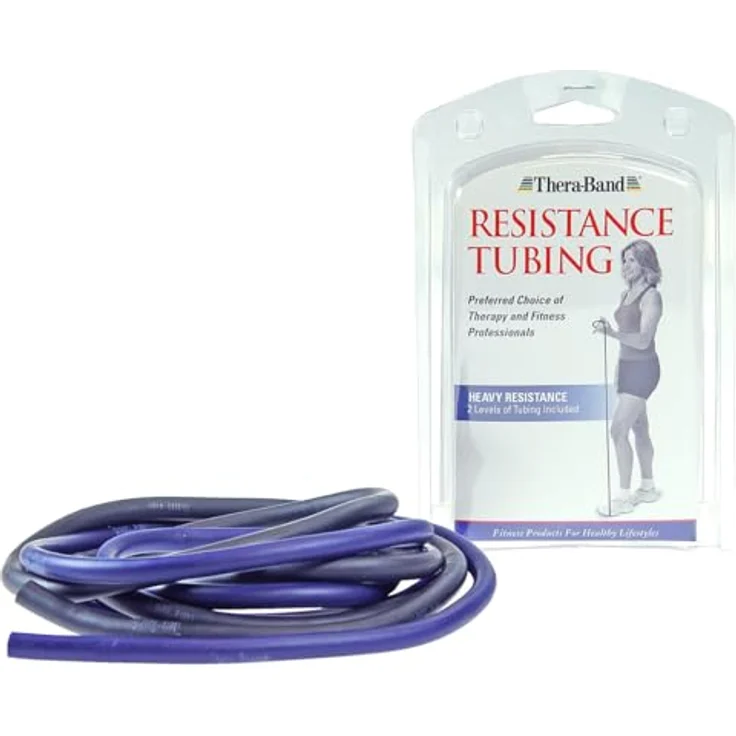 THERABAND TheraBand Tubings 1,50m, Widerstandsbänder Set aus Naturkautschuk, schwer, für Therapie & Fitness, vielseitig einsetzbar, langlebig, puderfrei – Bild 1