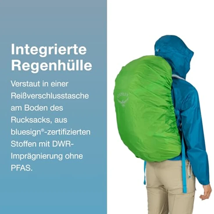 Osprey Hikelite Zip 32 Wanderrucksack S-M, 55 cm, 100% Nylon, rot – Bild 5