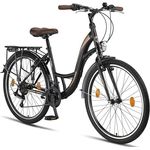 Licorne Bike Stella Premium City Bike 26 Zoll, 21 Gang-Schaltung, Hollandfahrrad Citybike (Schwarz) - Preisvergleich