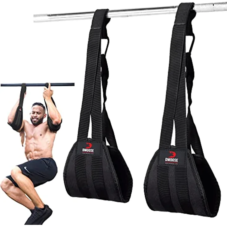 DMoose Bauchmuskelschlaufen Armschlaufen für Bauchtraining, Doppelte Riemen und Nähte, reißfestes Material, längere und dickere Trainingsschlaufen-Premium Beinheben Bauchmuskelschlaufen Für Sixpacks