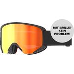 ATOMIC SAVOR STEREO Skibrille, Over The Glasses-kompatibel, schwarze zylindrische Doppelscheibe, klare Sicht & Blendschutz, Live Fit Rahmen mit Tri-Layer Schaum