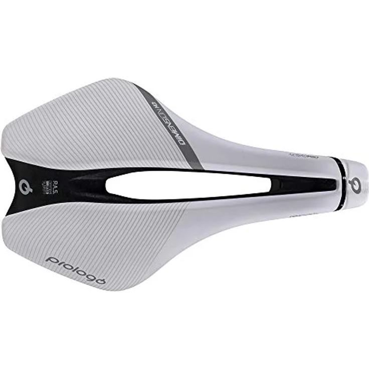 Prologo Dimension 143 Nack Unisex Fahrradsattel, Weiß/Schwarz, 245x143mm, anatomisch geformt, druckentlastend, 149 g – Bild 1