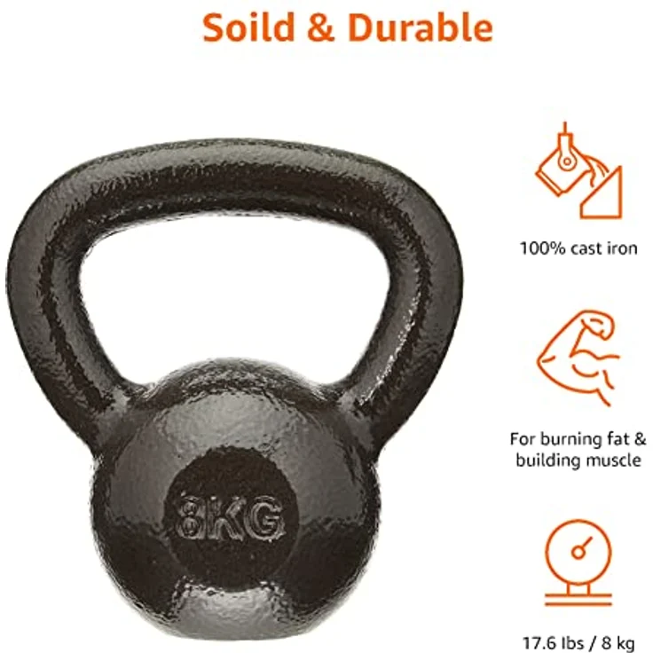 Amazon Basics Kugelhantel aus Gusseisen, 16 kg, Schwarz – Bild 3