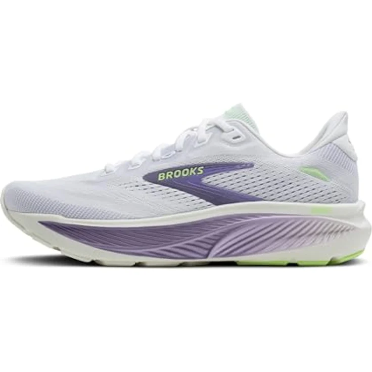 Brooks Ghost 18, Damen Laufschuhe in Weiß/Purpur, atmungsaktives Mesh-Obermaterial, DNA LOFT-Dämpfung, stabilisierende Fersenkappe – Bild 8