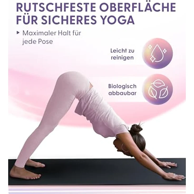 CASAFIT Casa Fit Premium Yogamatte, rutschfeste und extra-dicke Fitnessmatte für Yoga, Pilates und Gymnastik, langlebig, ideal für Zuhause und Fitnessstudio – Bild 3