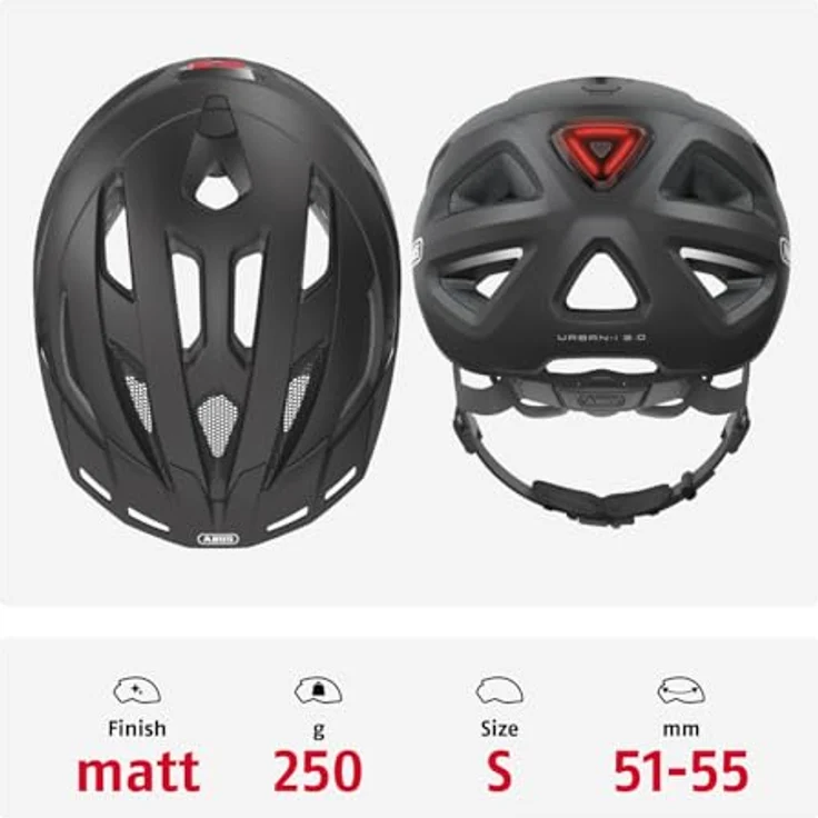 Abus Helm Urban-I 3. 0 - Velvet Black 51 - 55 cm – Bild 4