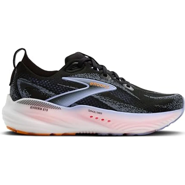 Brooks Glycerin GTS 22, Laufschuh mit Stickstoff-injizierter DNA Tuned Dämpfung, schwarz/blau/orange, Größe 9 – Bild 2