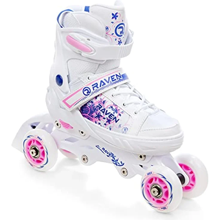 RAVEN 3in1 Inline Skates Triskates Rollschuhe für Mädchen, verstellbar 28-32 (18,5cm-21cm), mit Double-Vent-System und DSAS – Bild 3