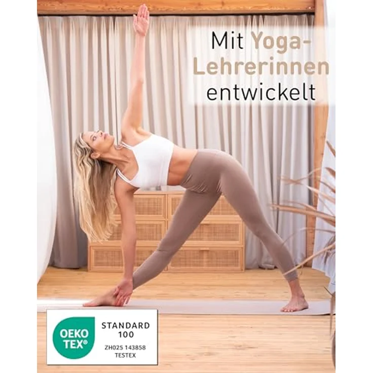 Fit-Flip Yoga Handtuch, rutschfest mit Noppen, schnelltrocknend aus Mikrofaser, hygienische Auflage für Yogamatte, 185 x 63 cm – Cream – Bild 2