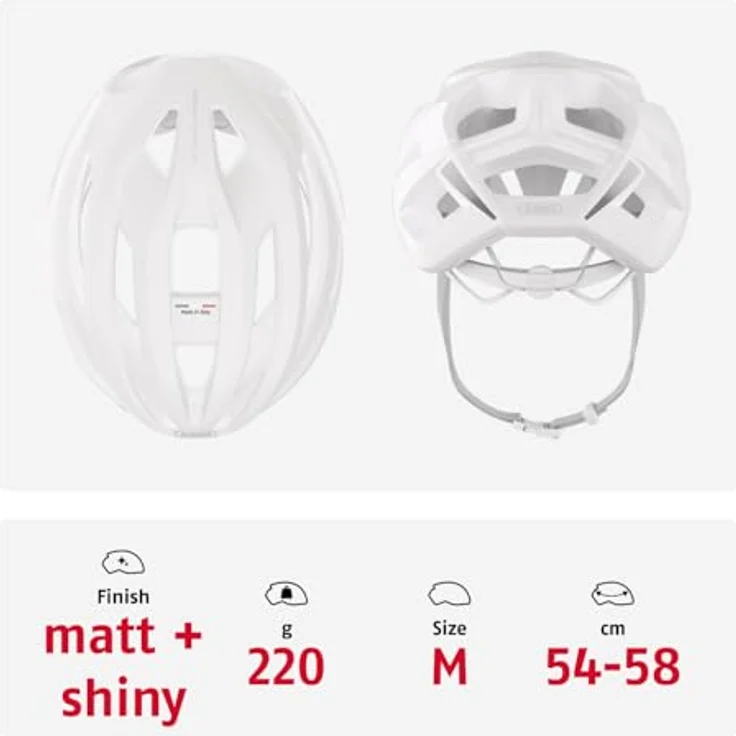 ABUS StormChaser ACE, leichter Rennradhelm für Radrennen und Cyclocross, Pure White, Größe M (54-58 cm) – Bild 3