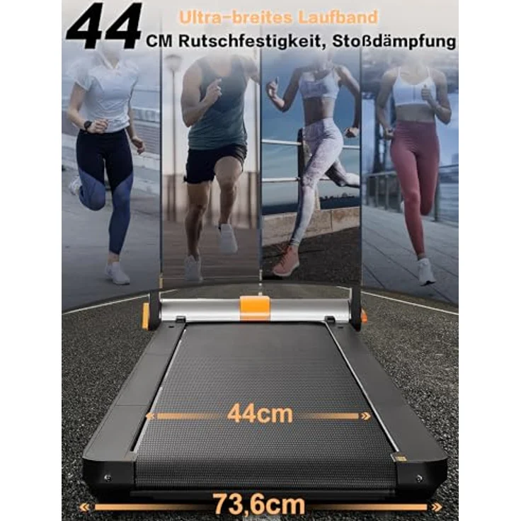 Walkingpad MC11 Laufband Klappbar für Zuhause, Große Lauffläche, Leises Walking Pad bis 12 km/h, Tragbar mit LED-Anzeige, APP und Tablet Ständer, Schwarz – Bild 3