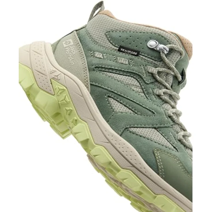 Jack Wolfskin Vojo Tour Texapore Mid W, wasserdichte Wanderschuhe für Damen, Grün, Größe 41, mit griffiger Gummi-Außensohle – Bild 6