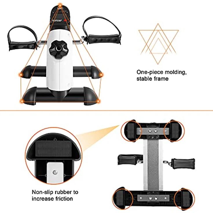 Mini Bike, Uten Arm- und Beintrainer Heimtrainer Zuhause, Pedaltrainer Bewegungstrainer für Senioren mit Display, Einstellbarer Widerstand Fitnessbike Weiss – Bild 2