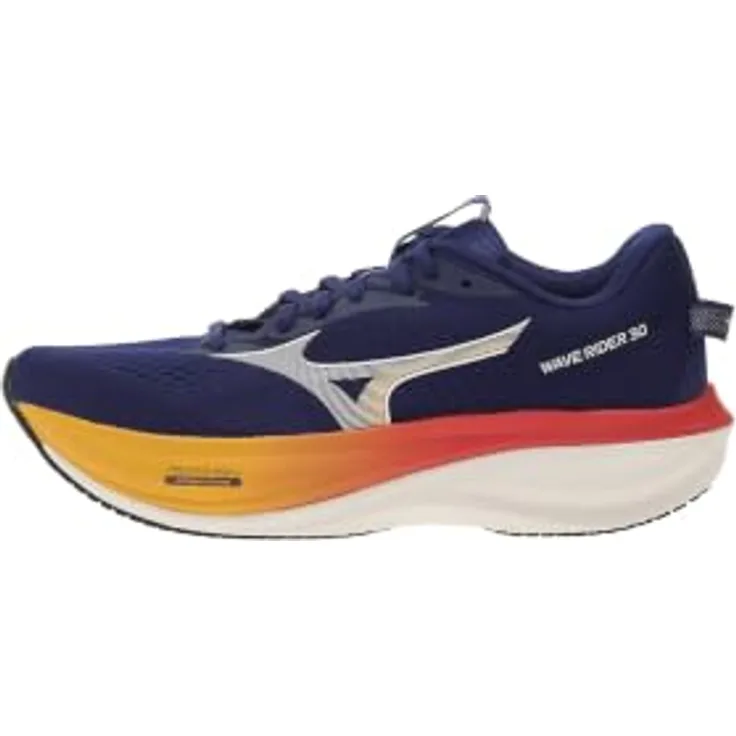 Mizuno Wave Rider 30 Laufschuhe Herren, innovative Dämpfungstechnologie, AIRmesh-Obermaterial, X10-Sohle, grau-blau