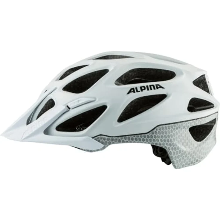 ALPINA Mythos Reflective MTB-Fahrradhelm, White Reflective, für vielseitigen Schutz, Größe 52-57 cm, mit reflektierender Folie und individuellem Anpassungssystem – Bild 4