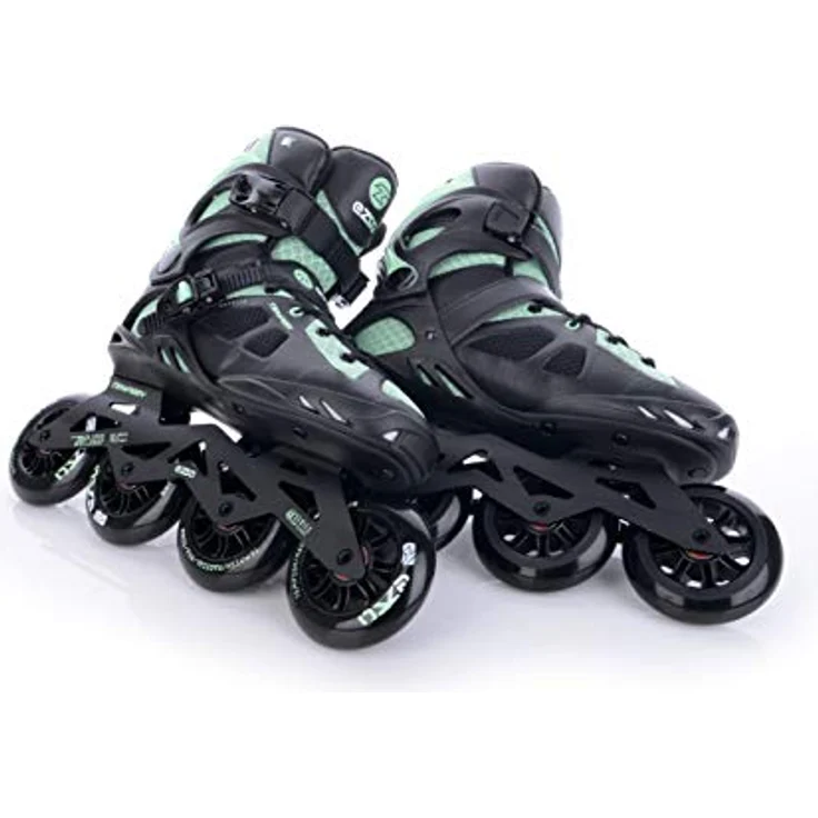 Tempish Ezza Lady 90 Inline Skates, Schwarz mit grünen Akzenten, perfekte Unterstützung und hohe Geschwindigkeit – Bild 4