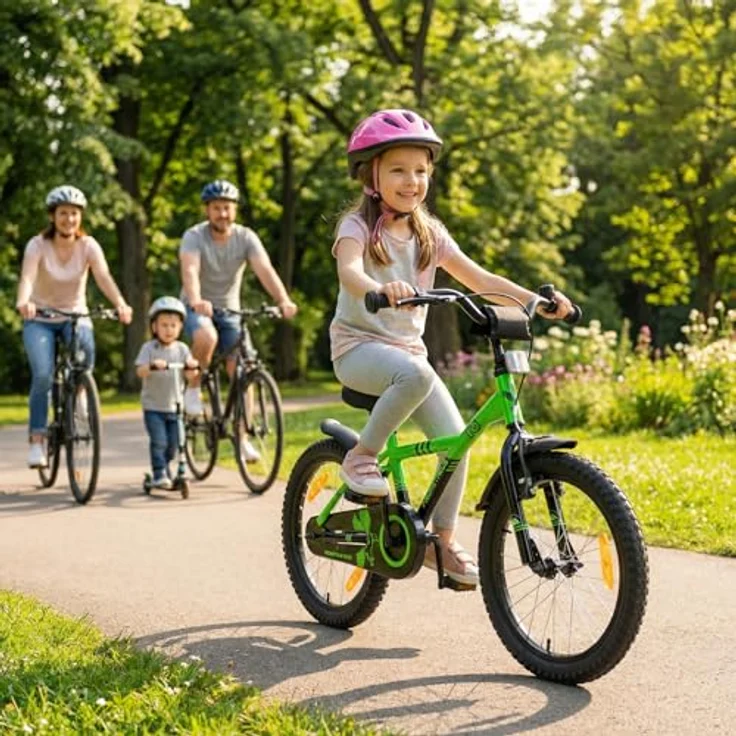 PROMETHEUS BICYCLES HAWK 18 Zoll Kinderfahrrad, 1 Gang, Rücktrittbremse, tiefer Einstieg, für Jungen und Mädchen, TÜV-zertifiziert, stabiler Stahlrahmen, verstellbarer Lenker und Sattel – Bild 7