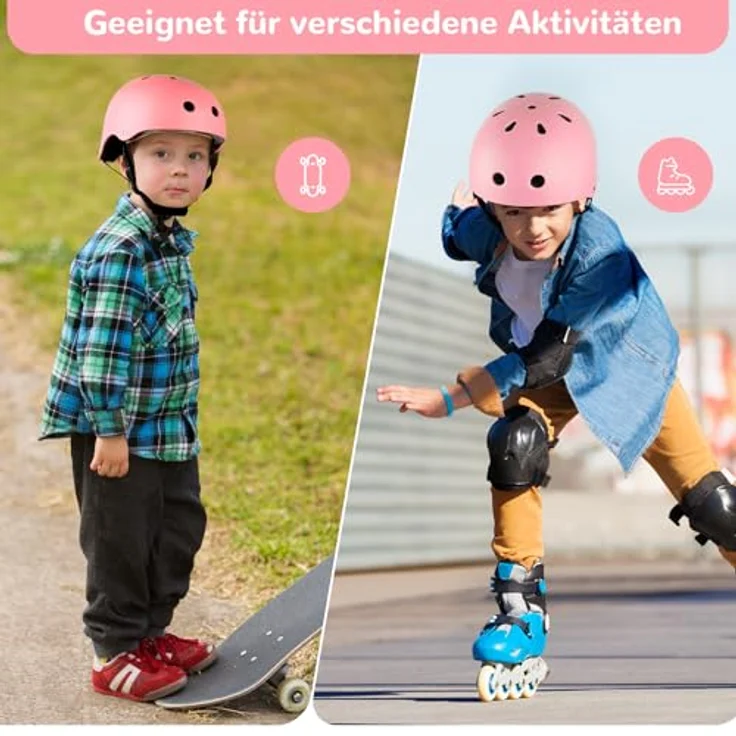 Tacklife PA-902 Kinder Fahrradhelm EN1078 CE-zertifiziert, verstellbarer Kinnriemen, 3D DIY & reflektierende Aufkleber, unisex, weiß/pink/blau – Bild 7