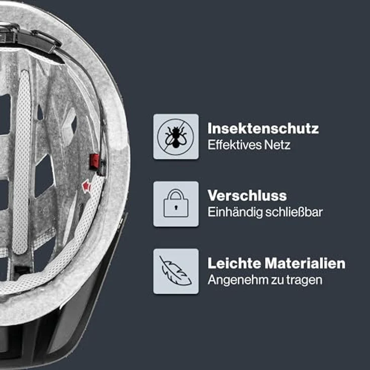 Uvex Sports i-vo cc, Velohelm für 52-57 cm Kopfumfang, Schwarz-Matt, mit Fliegengitter und Sonnenblende, 24 Belüftungsöffnungen – Bild 3