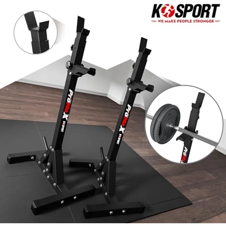 K-SPORT Kraftstation 2 x Langhantelständer, Squat-Rack für Langhanteltraining, max. Belastung 250 kg, pulverbeschichtet, Made in EU! – Bild 4