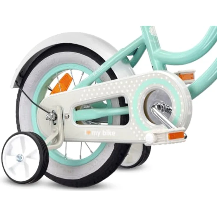 Sun Baby Kinderfahrrad Heart Bike, 12 Zoll mit Zusatzrädern und Schubstange, Türkis – Bild 7