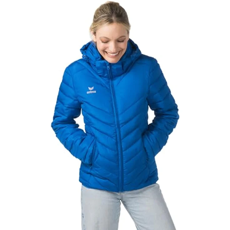 ERIMA CMPT Pufferjacke, leichte Steppjacke mit hohem Kragen und abnehmbarer Kapuze, new royal, Größe 34 – Bild 6