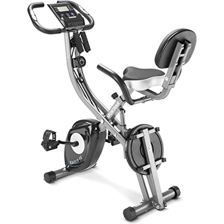 Sportana F-Bike Heimtrainer Eagle 4 Faltbar 10 Stufen 7 Sitzhöhen LCD Display Trainings APP 2 Fitnessbänder Fitnessfahrrad Fahrradtrainer Fitnessbike X-Bike – Bild 1