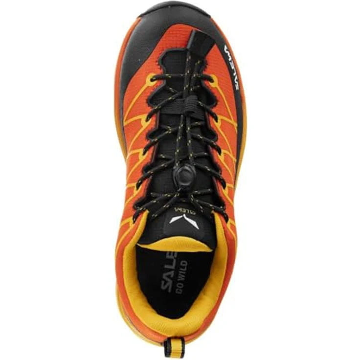 Salewa Wildfire 2 PTX, wasserdichter Kinder Wanderschuh mit Pomoca™-Außensohle, rot/orange – Bild 4