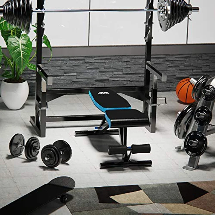 JX FITNESS Hantelbank Verstellbar Multifunktions 90 Grad Fitness Trainingsbank als Schrägbank Flachbank Negativbank für Sit-ups Bizeps-Übung und Rückentrainer, Beinstütze Bauch Übung – Bild 3