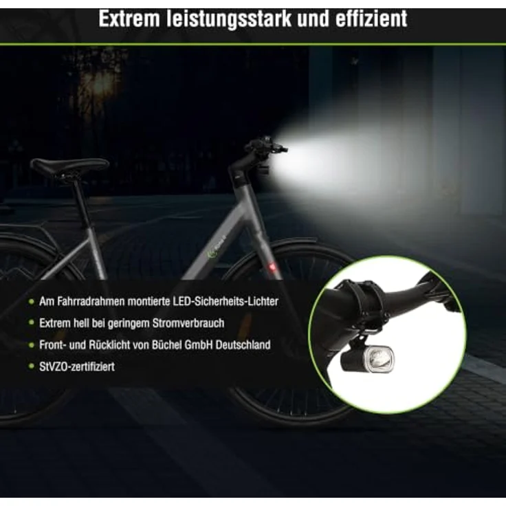 SachsenRAD C3V Roma II, 28" Ultraleicht E-Bike mit Riemenantrieb, 6km/h Schiebehilfe, KI-Unterstützung, für Damen/Herren, Grau – Bild 7