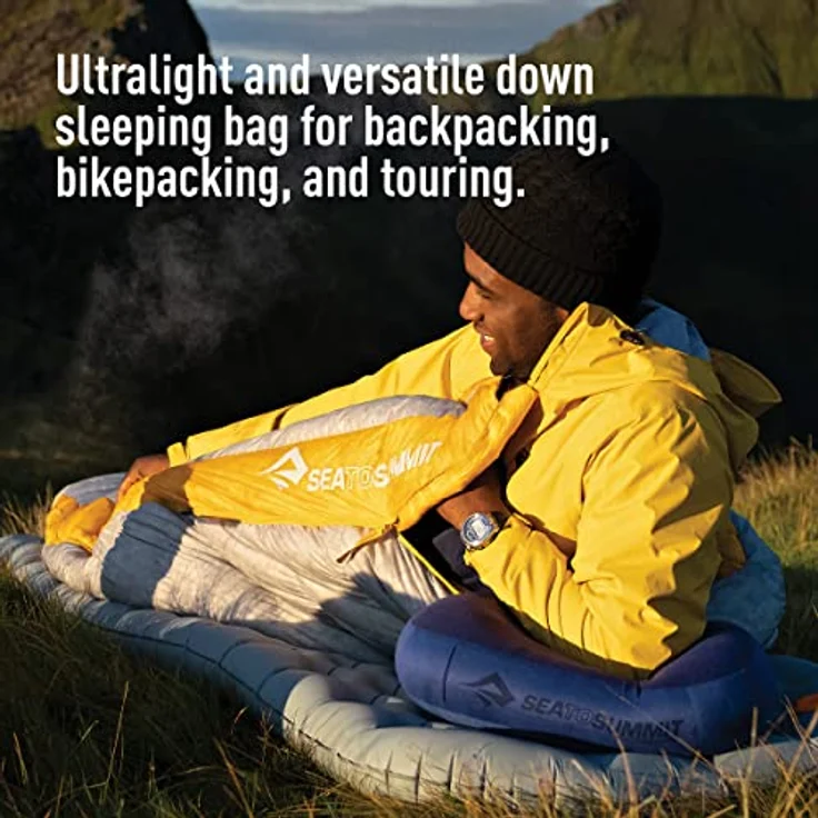 Sea to Summit Spark SpIV Schlafsack, Dark Grey-Yellow, langlebig und robust, Long Links – Bild 3