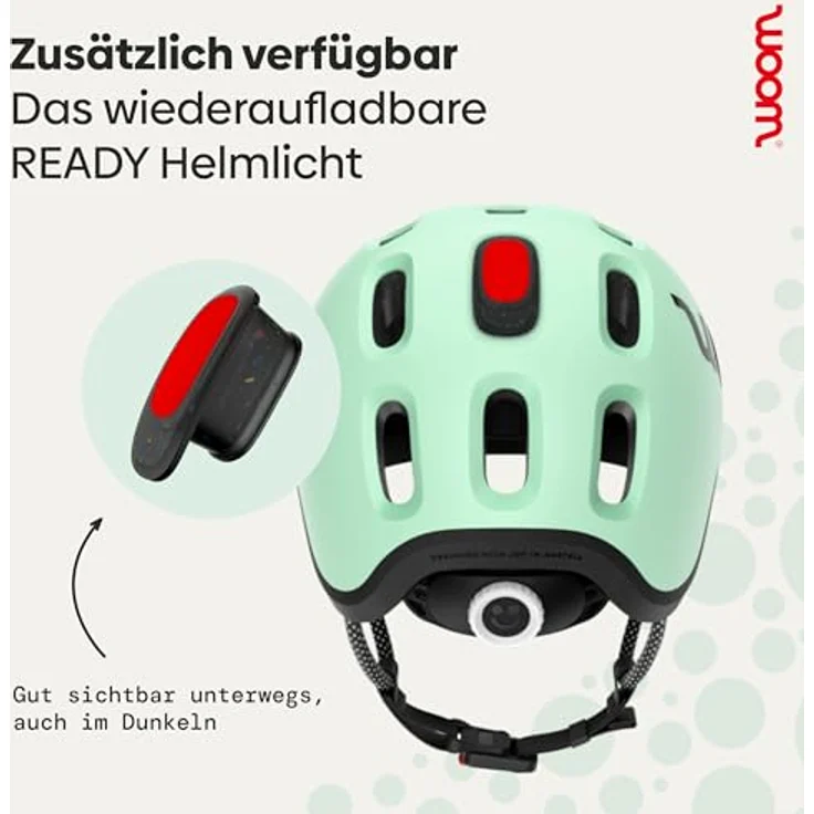 WOOM woom READY 3.0 Junior-Fahrradhelm, sicherer Kinderschutz für Kopfumfang 46–50 cm, Grün XS – Bild 9