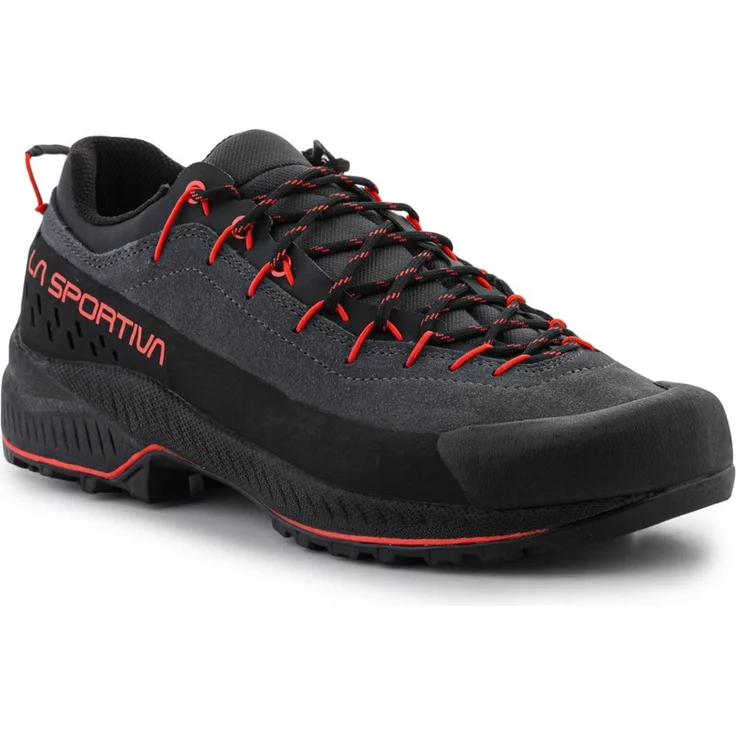 La Sportiva TX4 Evo, Zustiegsschuhe mit Vibram MegaGrip, Carbon/Cherry Tomato, EU 44,5 – Bild 1