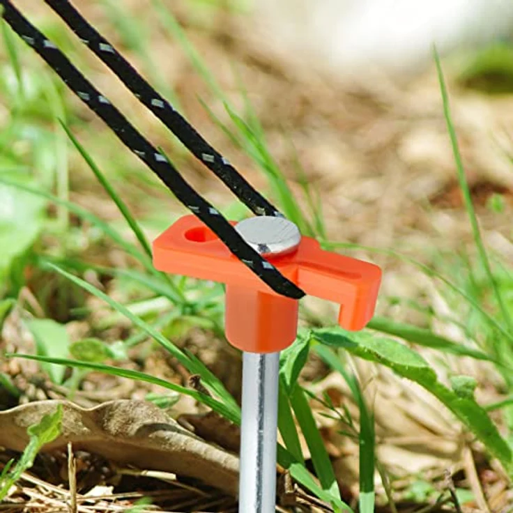 Relaxdays Felsbodenhering 18er Set, 25 cm Erdanker aus rostfreiem Stahl für harte Böden, orange, zur sicheren Verankerung von Zelten – Bild 3