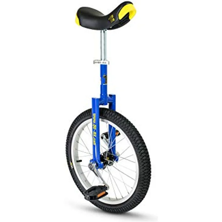 QU-AX Luxus Einrad, Aluminium, Blau, Einheitsgröße mit ergonomischem Kindersattel