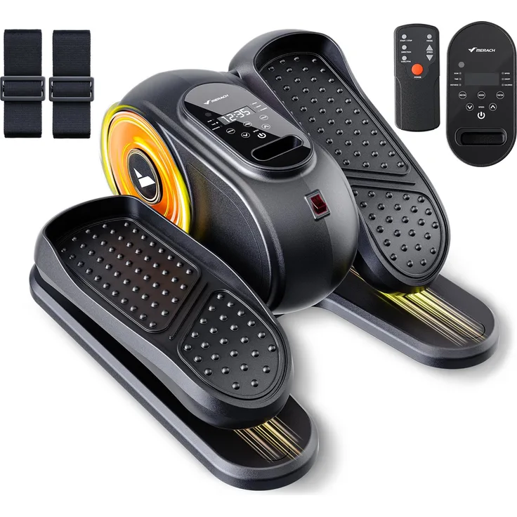 Merach Mini Ellipsentrainer & Pedaltrainer, Untertisch Crosstrainer mit 12 Stufen, Fernbedienung, LED-Display, leise & tragbar für Zuhause & Senioren