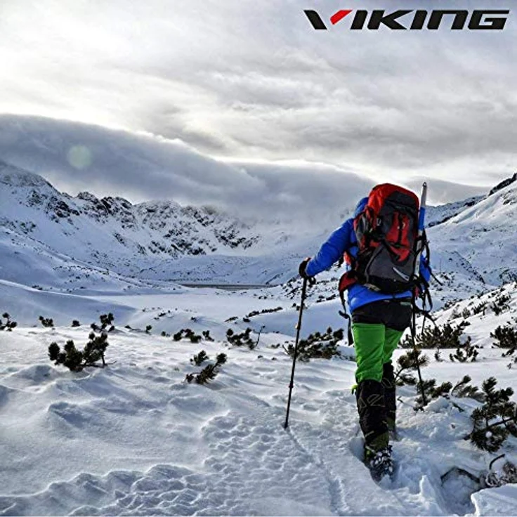 VIKING Vario Tour Trekkingstöcke, leichte Karbon Teleskopstöcke für Skitouren und Trekking, verstellbar 65-135 cm, Grau, Fast-Lock System – Bild 5