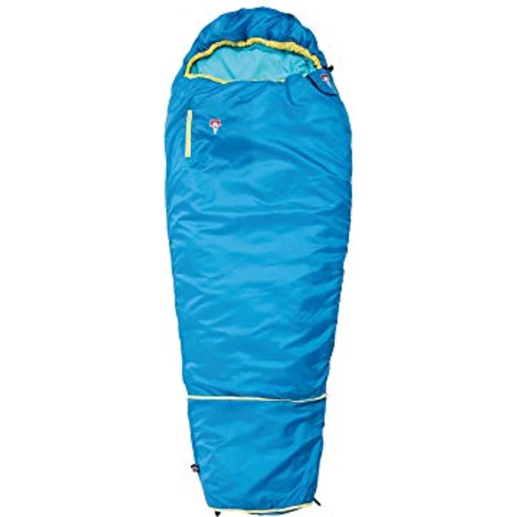 Grüezi Bag Kids Grow Colorful, mitwachsender Kinderschlafsack in Water Blue, für Körpergröße 100-150 cm, Mumienschlafsack, 1000g, raschelfrei, waschbar – Bild 1