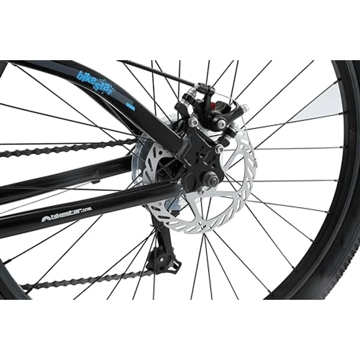 Bikestar Mountainbike, 26 Zoll, 21 Gang Shimano Schaltung, Aluminiumrahmen, verstellbare Gabel, für Körpergrößen ab 150 cm – Bild 9