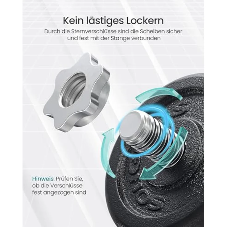 SONGMICS Hanteln, Hantelset aus Gusseisen, verstellbar, 2 x 20 kg, für Fitnessstudio und Zuhause, tintenschwarz SYL40T – Bild 5