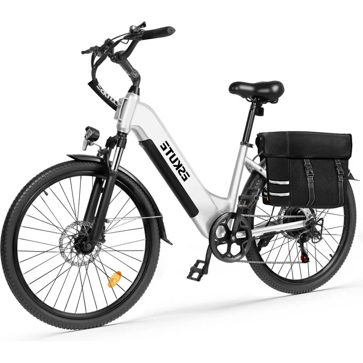 ESKUTE C202 Elektrofahrrad 250W, 48V 17.5Ah, 26 Zoll, mechanische Scheibenbremsen, weiß