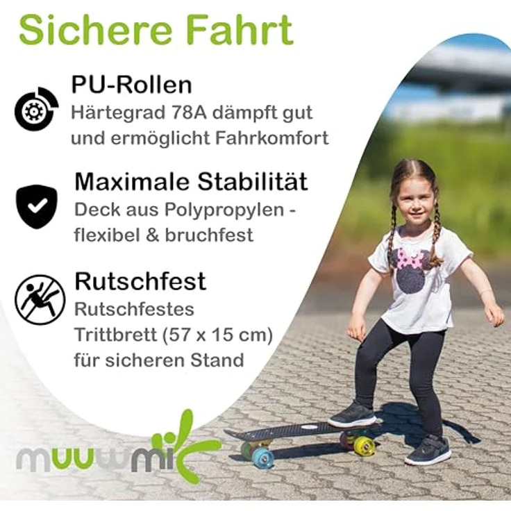 NoRules Skateboard ABEC 5 Fun pink mit Leuchtrollen – Bild 4