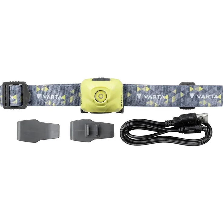 Varta Ultralight H30R, akkubetriebene LED Stirnlampe mit 100 lm, lime, abnehmbarer Befestigungsclip für Outdoor-Sport