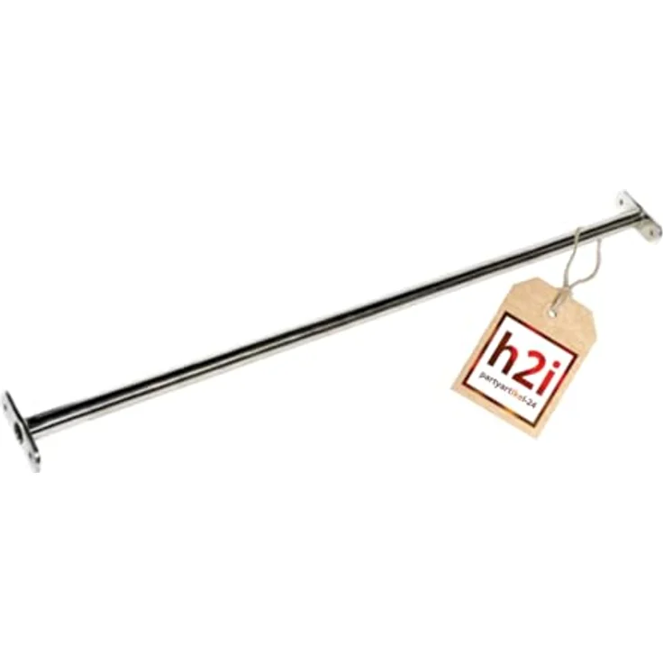 h2i Turnstange für Kinder | Reckstange aus Edelstahl | für Garten & Kinderzimmer | Klimmzugstange Outdoor & Indoor | Stange zum Turnen in Edelstahl-Optik | Länge 90 cm – Bild 1