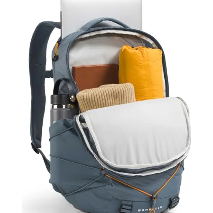 The North Face Unisex Borealis 28L Rucksack, robustes Material, verstellbare Trageriemen, Granite Grey/Dust Orange – Bild 4